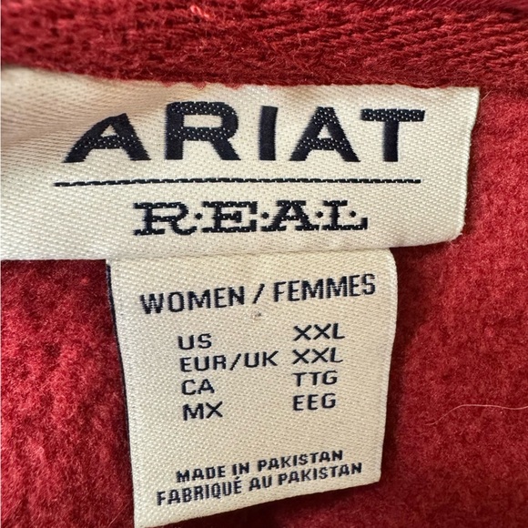 Ariat REAL Beartooth Burgundy Hooded Sweater Size XXL - Picture 9 of 11